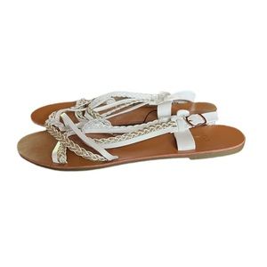 Brand NEW! 385 fifth sandals in white and gold color